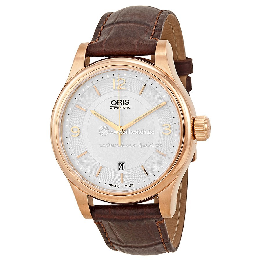 Oris 01 733 7594 4831-07 6 20 12 Classic Mens Automatic Rose Gold-plated Stainless Steel