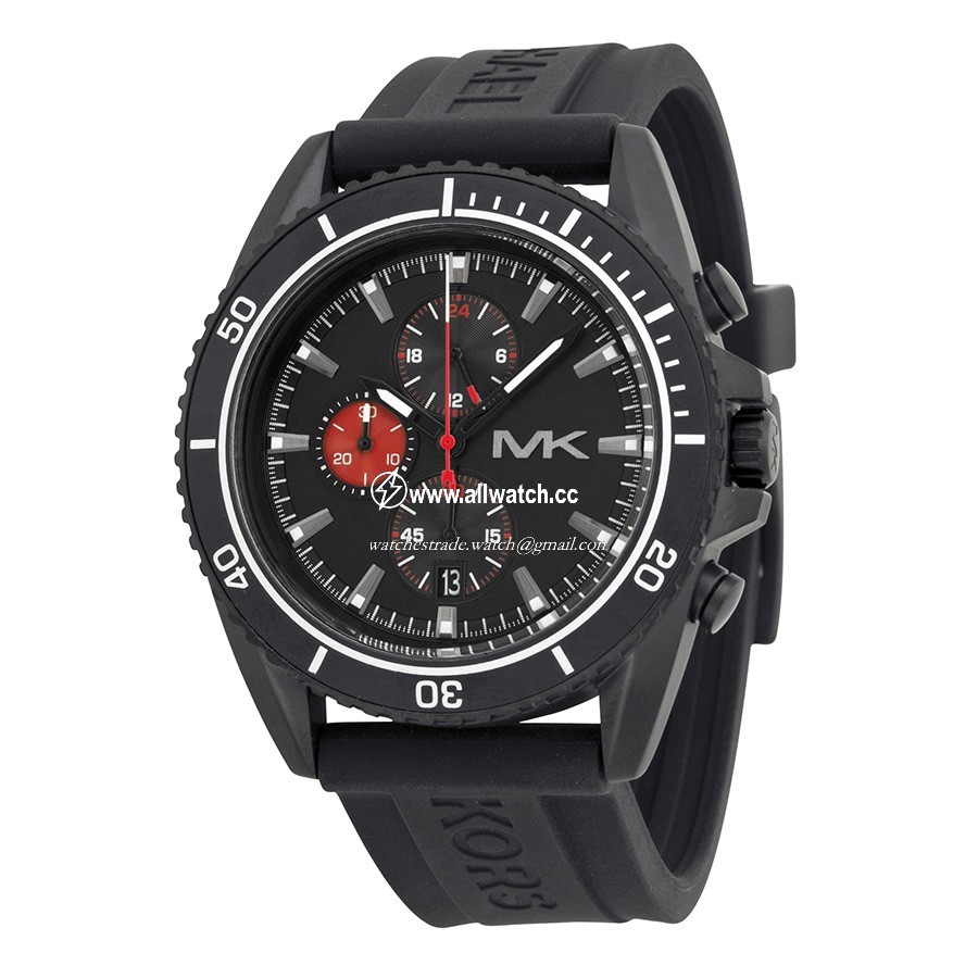 Michael Kors MK8377 JetMaster Mens Quartz Black Ion-plated Stainless Steel
