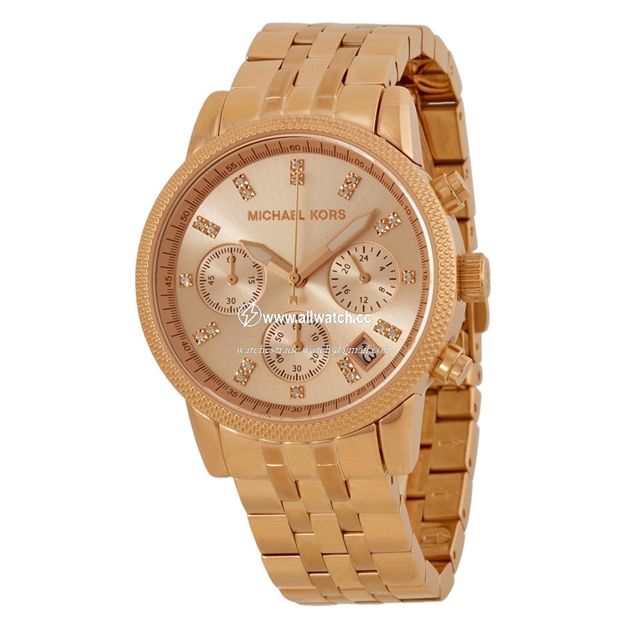 Michael Kors MK6077 Ladies Quartz Rose Gold-tone Stainless Steel