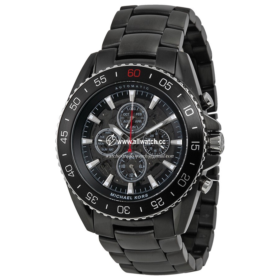 Michael Kors MK9012 Mens Automatic Black Ion-plated Stainless Steel