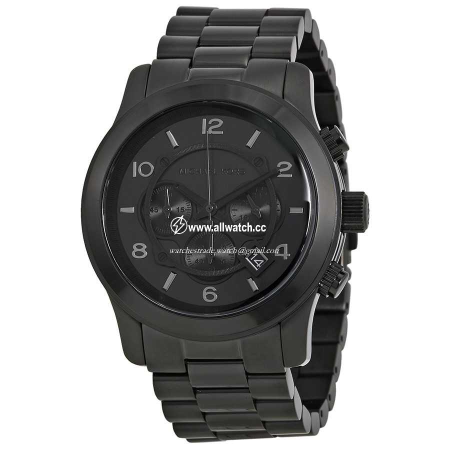 Michael Kors MK8157 Runway Mens Quartz Black Ion-plated Stainless Steel