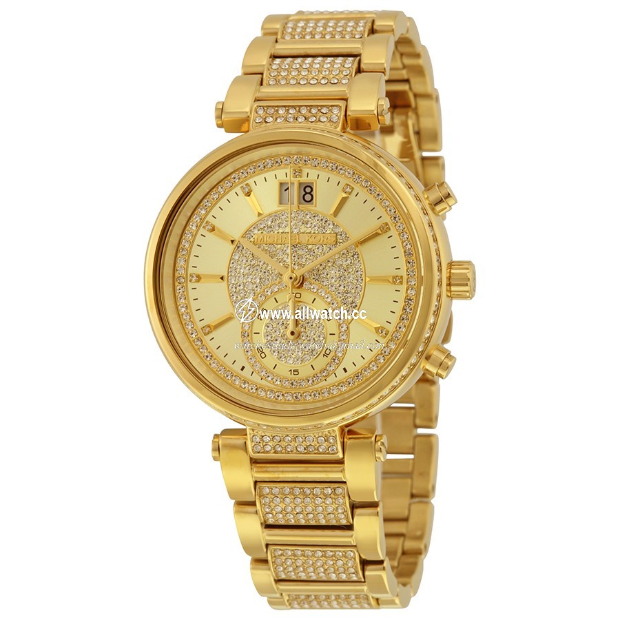 Michael Kors MK6308 Sawyer Ladies Quartz Gold-Tone Stainless Steel
