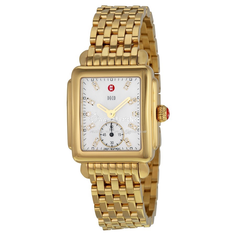 Michele 485 Deco Ladies Quartz Gold-plated Stainless Steel