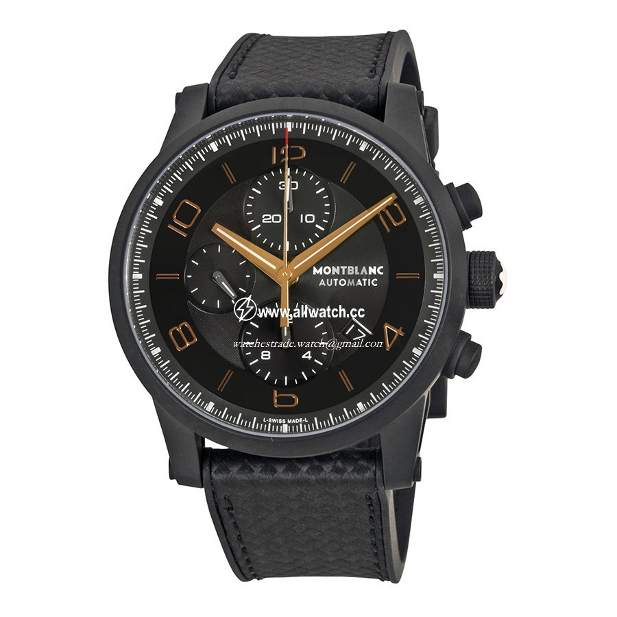 Montblanc 111684 Mens Automatic Black DLC Stainless Steel