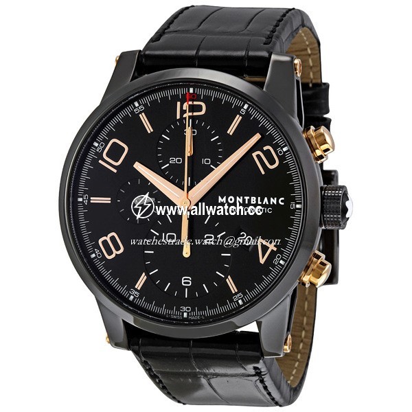 Montblanc 105805 Timewalker Mens Automatic Black Ion Plated Stainless Steel