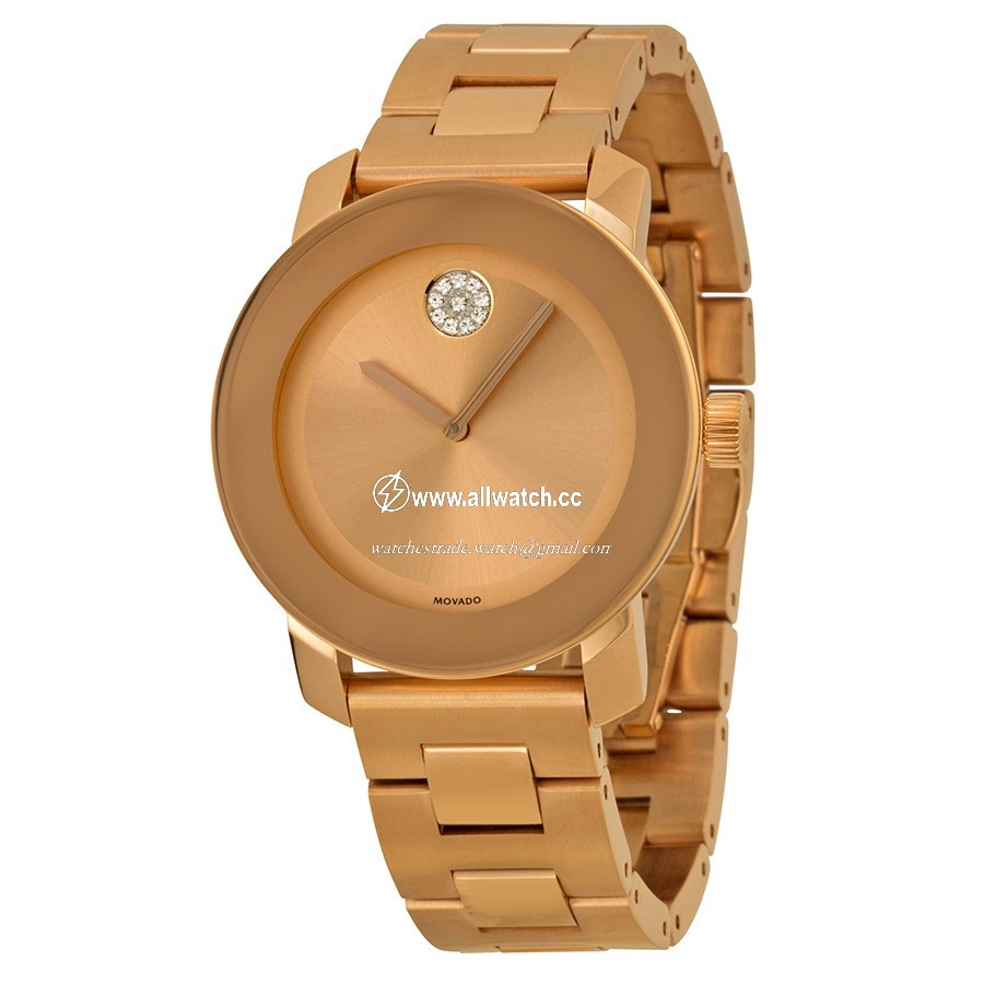 Movado 3600086 Bold Ladies Quartz Polished Rose Gold Tone Stainless Steel