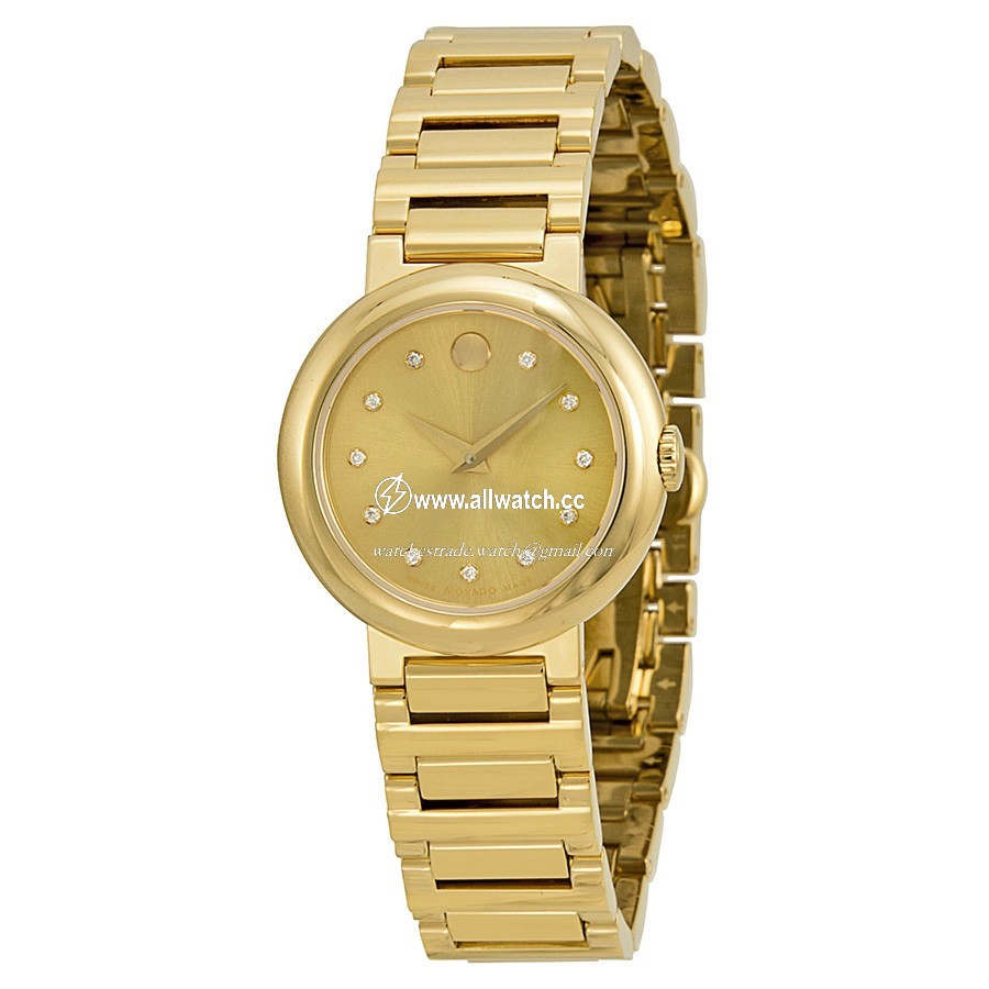 Movado 0606791 Concerto Ladies Quartz Yellow Gold-plated Stainless Steel