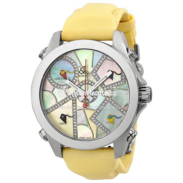 Jacob Co. JCM118DA Five Time Zone Unisex Quartz Stainless Steel