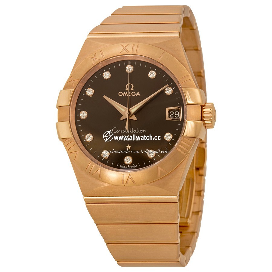 Omega 12350382163001 Constellation Mens Automatic 18kt Rose Gold