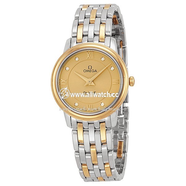 Omega 424.20.27.60.58.001 DeVille Ladies Quartz Steel and 18kt Yellow Gold