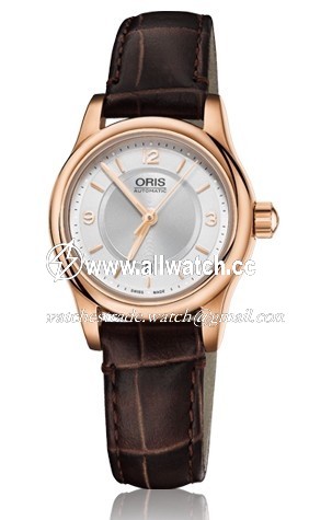 Oris 01 561 7650 4831-07 6 14 10 Ladies Automatic Rose-Gold PVD Plated Stainless Steel