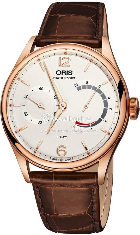 Oris 110-7700-6081LS Mens Hand Wind 18kt Rose Gold