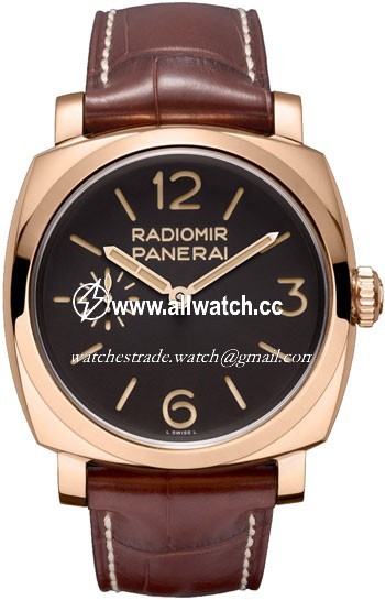 Panerai PAM00398 Radiomir Mens Hand Wind 18k Rose Gold