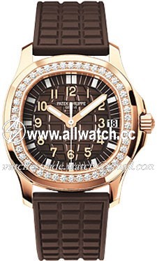 Patek Philippe 5068R Aquanaut Ladies Automatic 18kt Rose Gold Case Set with 46 (1 ct.) Diamonds
