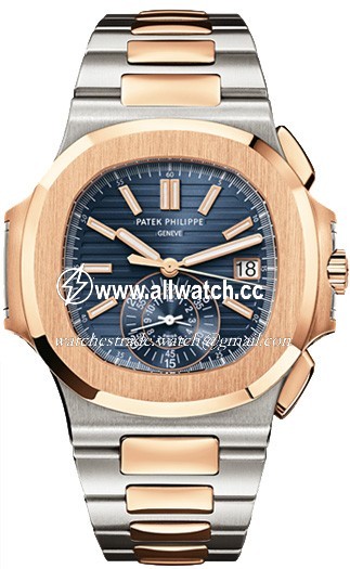 Patek Philippe 5980/1AR Nautilus Mens Hand Wind 18Kt Rose Gold