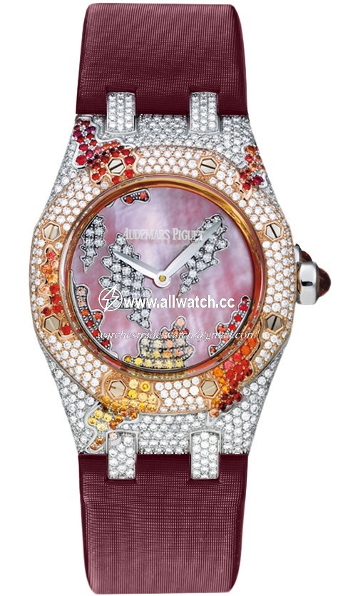 Audemars Piguet 67609CR.ZY.D071SU.01 Royal Oak Ladies Quartz 18 kt White Gold