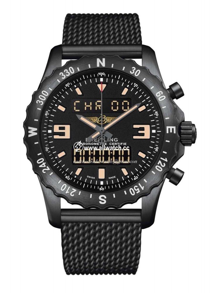 Breitling M7836622/BD39 Mens Quartz Black PVD Stainless Steel