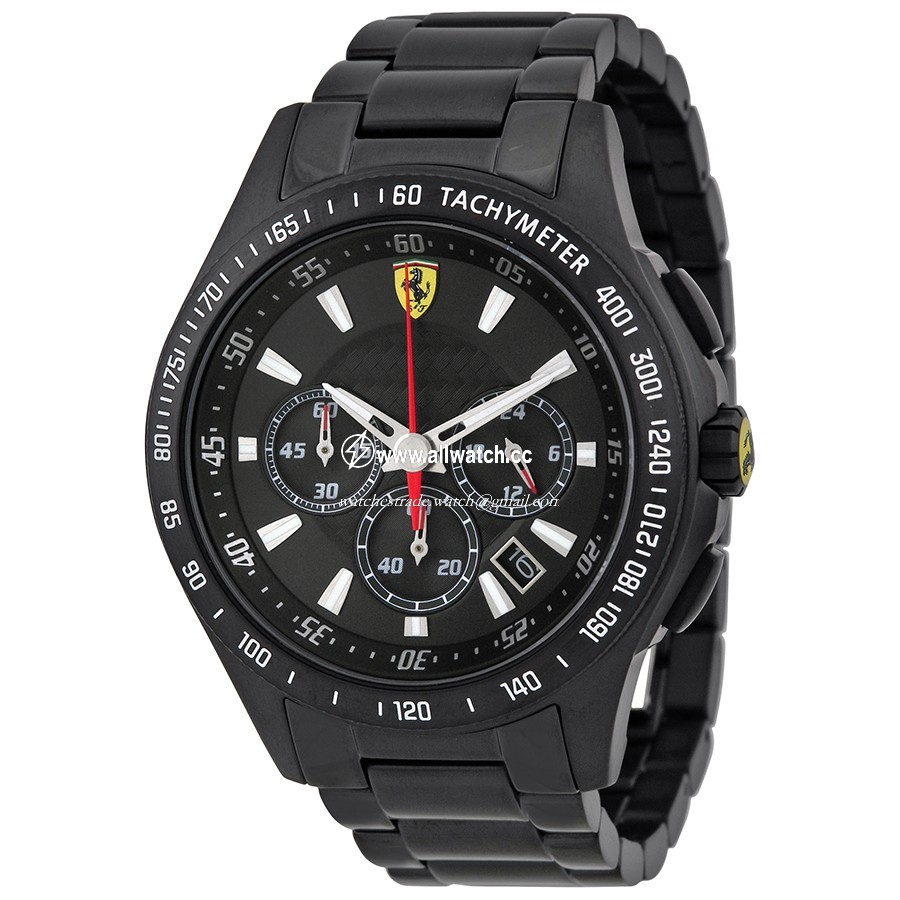Ferrari 830046 Mens Quartz Black Ion-plated Stainless Steel