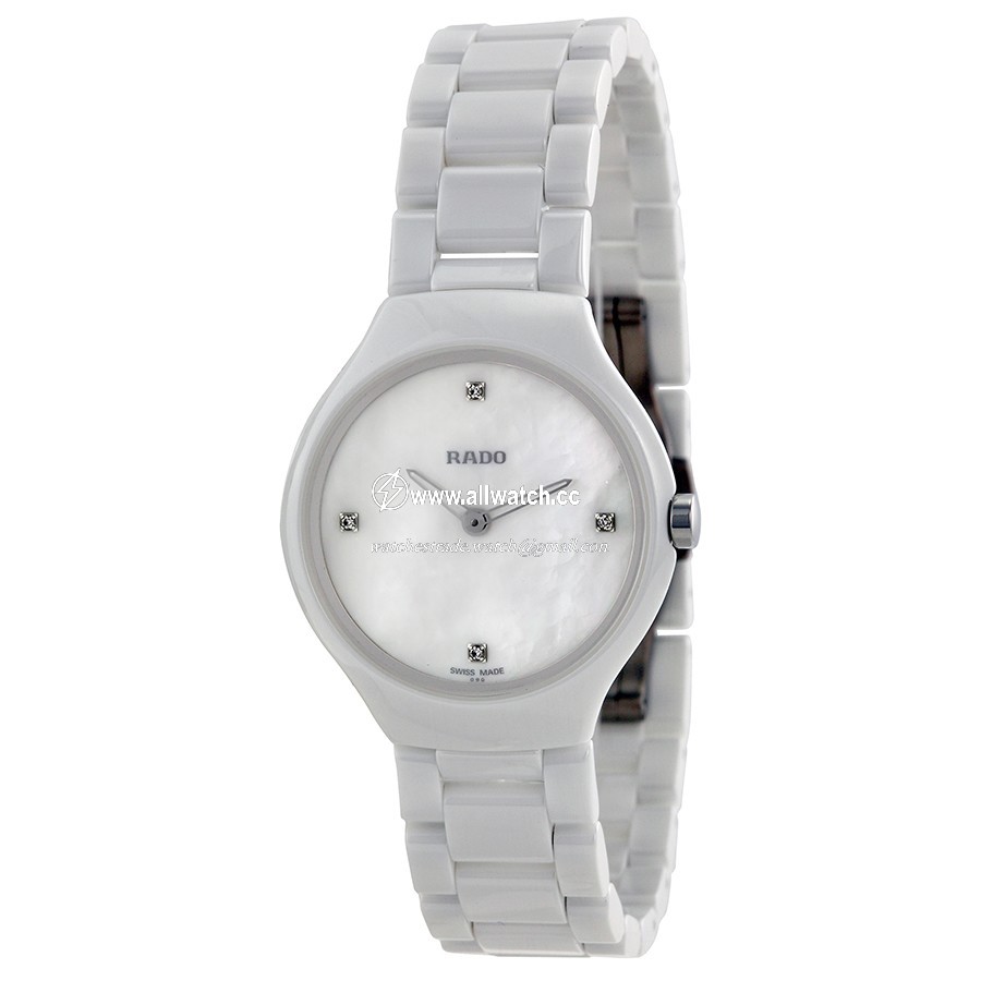 Rado R27958902 TRUE Ladies Quartz White Ceramic
