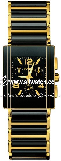 Rado R20592152 Integral Mens Quartz 18kt Yellow Gold And Black Ceramic