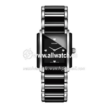 Rado R20613712 Integral Ladies Quartz Black Ceramic and Stainless Steel