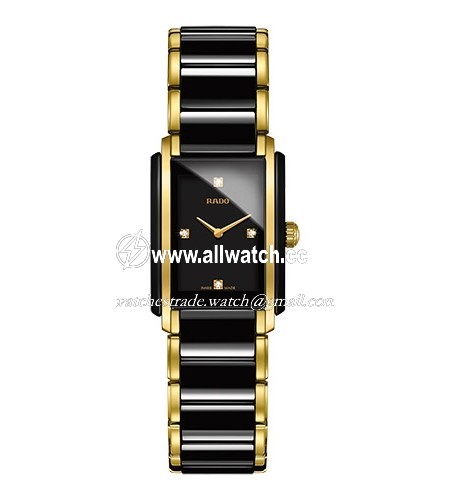 Rado R20845712 Ladies Quartz High-tech Black Ceramic and Gold-tone Stainless St