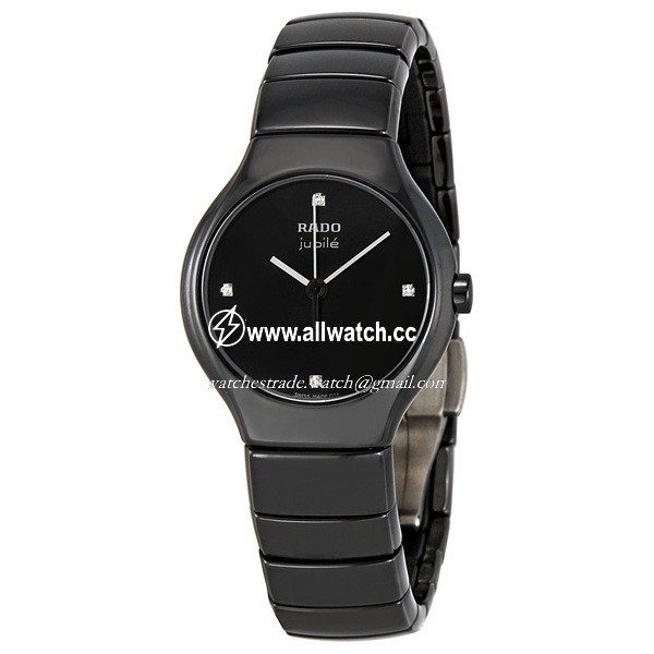 Rado R27655742 TRUE Ladies Quartz Black Ceramic