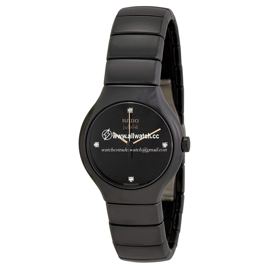 Rado R27655752 TRUE Ladies Quartz Black Ceramic