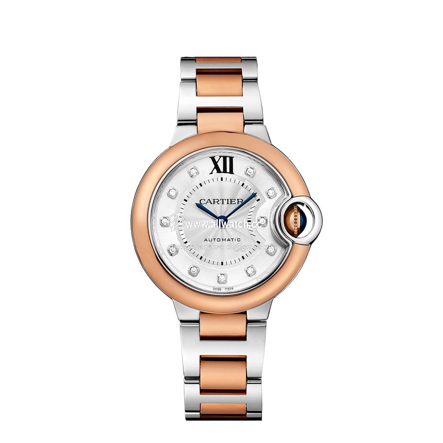 Cartier W3BB0006 Ladies Automatic Stainless Steel and 18K Pink Gold