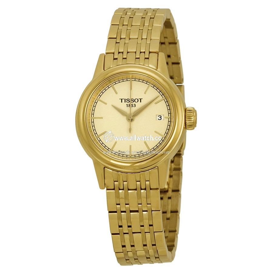 Tissot T0852103302100 Carson Ladies Quartz Yellow Gold PVD Stainless Steel