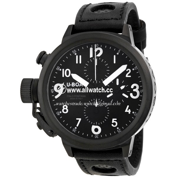 U-Boat 6253 Flightdeck Mens Automatic Black Ion-plated Stainless Steel