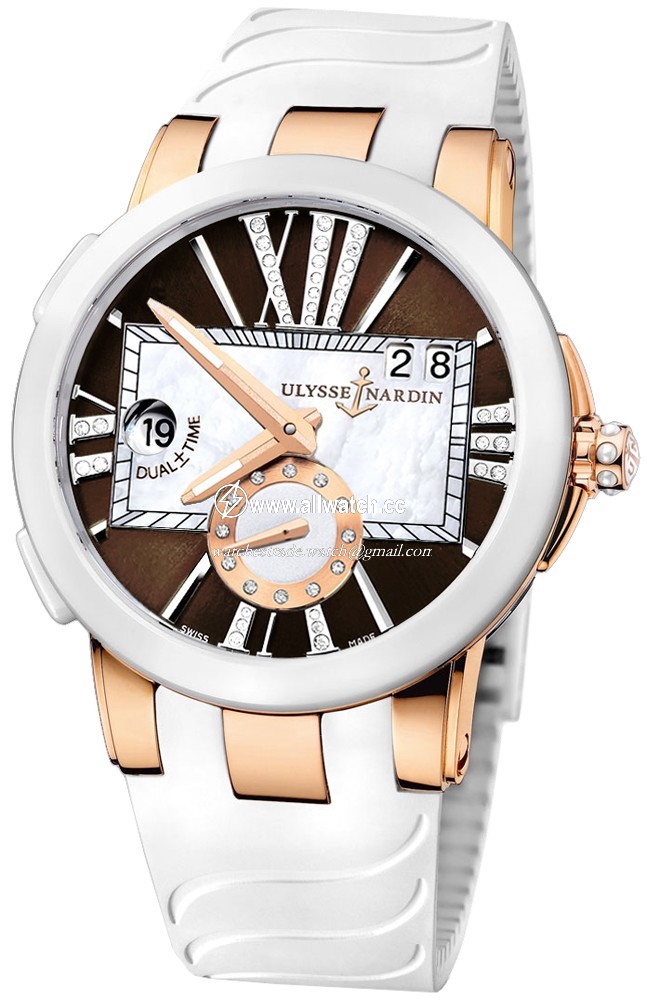 Ulysse Nardin 246-10-3-30-05 Ladies Automatic 18kt Rose Gold and Ceramic