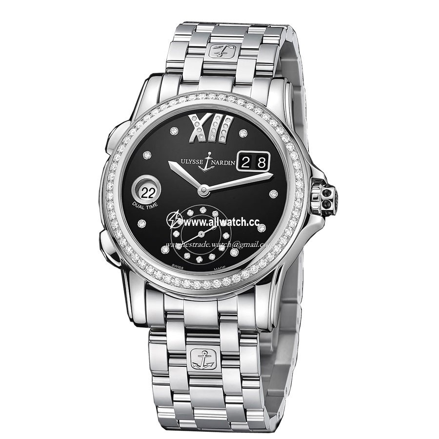 Ulysse Nardin 3343-222B/30-02 Dual Time Ladies Automatic Stainless Steel