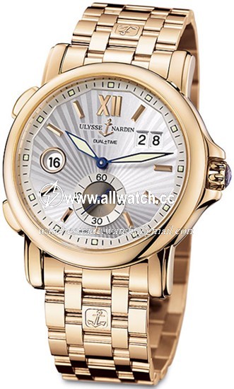 Ulysse Nardin 246-55-8-31 GMT Dual Time Mens Automatic 18kt Rose Gold
