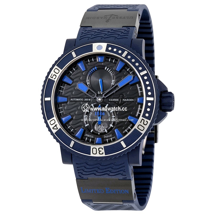 Ulysse Nardin 263-97LE-3C Maxi Marine Mens Automatic Blue Rubber Clad Stainless Steel
