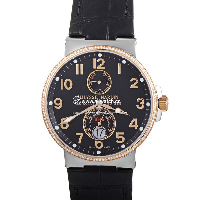 Ulysse Nardin 265-66-BLACK Maxi Marine Mens Automatic Stainless Steel and 18K Gold