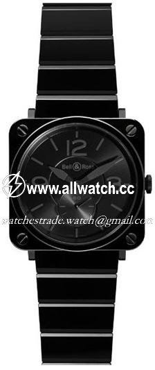 Bell & Ross BRS-BLK-CER-PHT Aviation Unisex Quartz Black Ceramic