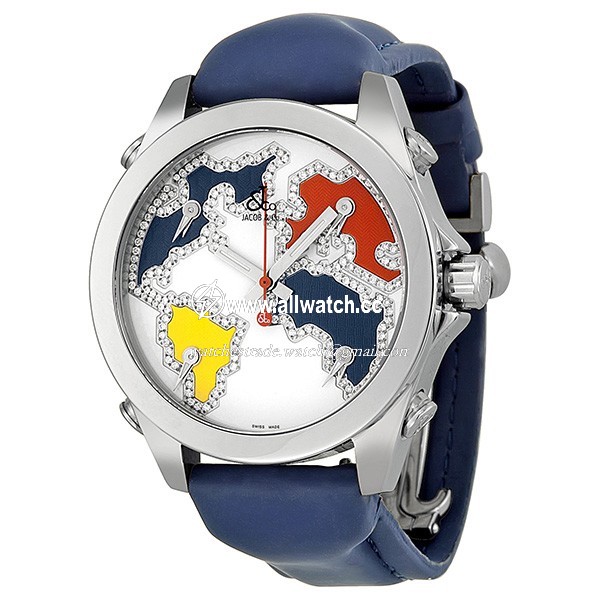 Jacob Co. JCM126 Five Time Zone Unisex Quartz Stainless Steel