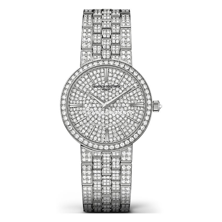 Vacheron Constantin 25575/Q02G-9280 Ladies Quartz 18 Carat White Gold