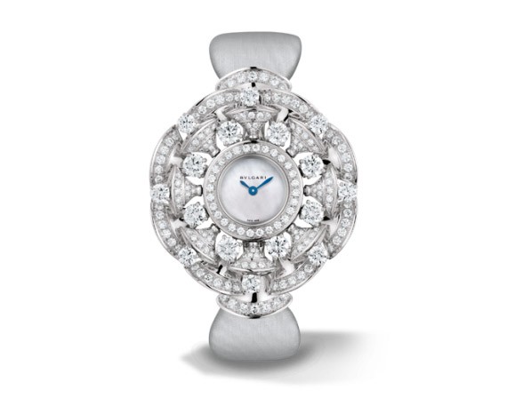 Bvlgari 102254 Diva Ladies Quartz 18k White Gold set with brilliant-cut and round-cu