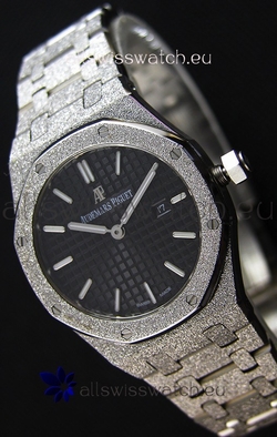 Audemars Piguet Royal Oak Frosted White Gold QUARTZ Black Dial 33MM - 1:1 Mirror