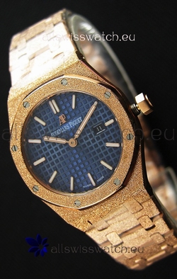 Audemars Piguet Royal Oak Frosted Rose Gold QUARTZ Navy Blue 33MM - 1:1 Mirror