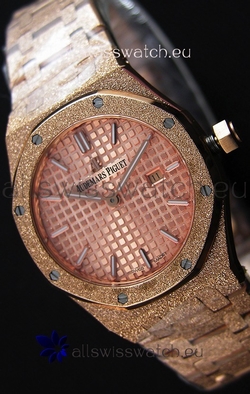 Audemars Piguet Royal Oak Frosted Rose Gold QUARTZ Champange Dial 33MM - 1:1 Mirror