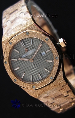 Audemars Piguet Royal Oak Frosted Rose Gold QUARTZ Grey Dial 33MM - 1:1 Mirror