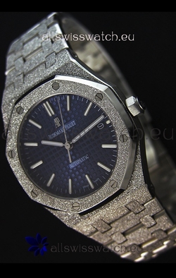 Audemars Piguet Royal Oak Frosted Self-Winding White Gold Blue Dial 1:1 Mirror