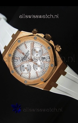 Audemars Piguet Royal Oak Chronograph in Yellow Gold in Polished White Dial