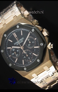 Audemars Piguet Royal Oak Rose Gold in Black Textured Ceramic Dial - 1:1 Mirror