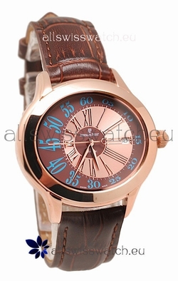 Audemars Piguet Millenary Hour and Minute Swiss Rose Gold in Brown Dial