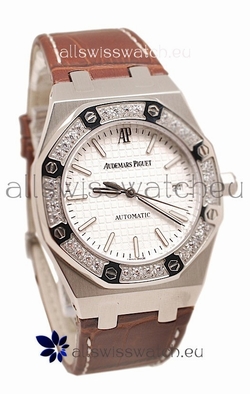 Audemars Piguet Royal Oak Steel in Brown Leather Strap