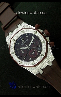 Audemars Piguet Royal Oak Ladies Alinghi Limited Edition in Maroon